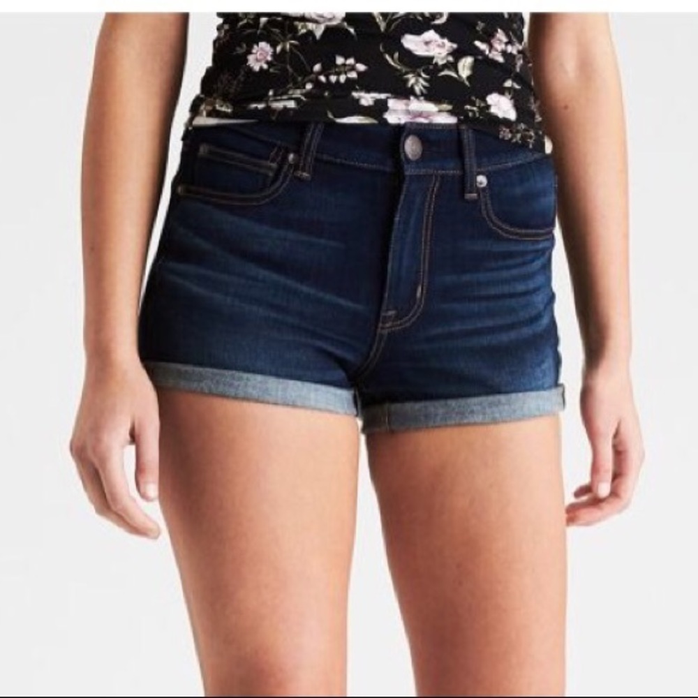 American Eagle Dark Wash Hi-Rise Shortie